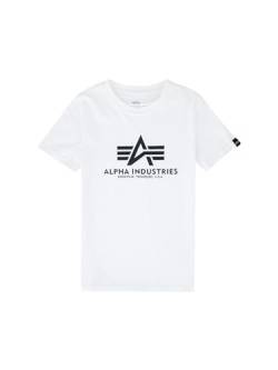 Alpha Industries Unisex Kinder Basic Kids und Teens T-Shirt, White, 14 von ALPHA INDUSTRIES