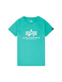 Alpha Industries Unisex Kinder Basic T Kids/Teens T-Shirt, Atomic Green, 14 Años von ALPHA INDUSTRIES