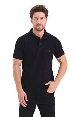 ALPHAUOMO Herren Poloshirt Design der Neuen Saison Hochwertige Poloshirt für Männer Comfort Fit 301 (as3, Alpha, m, Schwarz, M) von ALPHAUOMO