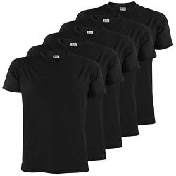 ALPIDEX Herren T-Shirts 5er Set Rundhals einfarbig S M L XL XXL 3XL 4XL 5XL, Größe:4XL, Farbe:Black von ALPIDEX
