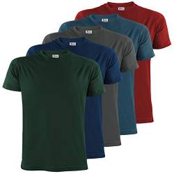 ALPIDEX Herren T-Shirts 5er Set Rundhals einfarbig S M L XL XXL 3XL 4XL 5XL, Größe:4XL, Farbe:Earth von ALPIDEX