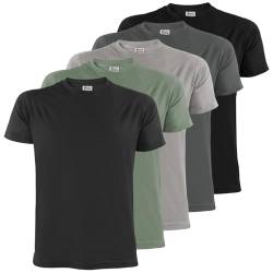 ALPIDEX Herren T-Shirts 5er Set Rundhals einfarbig S M L XL XXL 3XL 4XL 5XL, Größe:L, Farbe:Storm von ALPIDEX