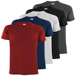 ALPIDEX Herren T-Shirts 5er Set Rundhals einfarbig S M L XL XXL 3XL 4XL 5XL, Größe:M, Farbe:Fire von ALPIDEX