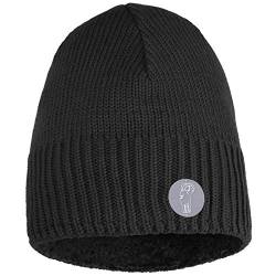 ALPIDEX Strickmütze Wintermütze Daman Herren Warme Mütze Weiches Innenband, Farbe:Black von ALPIDEX