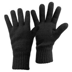 ALPIDEX Thermo Strickhandschuhe Thinsulate Gefütterte Warme Winter Outdoor Sport Feinstrick Handschuhe Strickbund Hautfreundlich Atmungsaktiv Unisex Damen Herren, Größe:M, Farbe:black von ALPIDEX