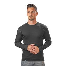 ALPIN LOACKER 100% Merino Langarmshirt Herren 230g/m2 I Feinste Merino Unterwäsche Herren I Langarm Wandershirt Herren I Langarm Merino Shirt für Outdoor und Sport, Grau XL von ALPIN LOACKER