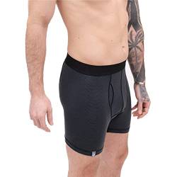 ALPIN LOACKER Merino Boxershorts Herren I Sport Herren Unterhosen aus 85% Merinowolle I Ski Unterwäsche Herren I atmungsaktive Merino Unterwäsche, Grau XXL von ALPIN LOACKER