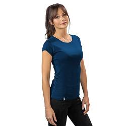 ALPIN LOACKER Merino Shirt Damen Kurzarm - Das Merino T-Shirt Damen für Wandern und Outdoor I atmungsaktives Thermoshirt Damen für Sport I Merino Unterwäsche Damen, Blau XL von ALPIN LOACKER