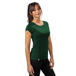 ALPIN LOACKER Merino Shirt Damen Kurzarm - Das Merino T-Shirt Damen für Wandern und Outdoor I atmungsaktives Thermoshirt Damen für Sport I Merino Unterwäsche Damen, Dunkel Grün XL von ALPIN LOACKER