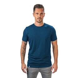 ALPIN LOACKER Merino Shirt Herren - Premium Merino Tshirt Herren Kurzarm I Thermo Oberteil Männer und Funktionsshirt für Outdoor I Merino Unterwäsche Herren, Blau M von ALPIN LOACKER