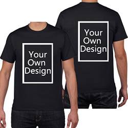 ALRRGPB Individuelle T-Shirts für Männer/Frauen entwerfen Sie Ihr eigenes Shirt fügen Sie Text/Bild/Logo hinzu, personalisiertes Baumwoll-T-Shirt auf, Foto vorne/hinten, Kurzarm, L von ALRRGPB