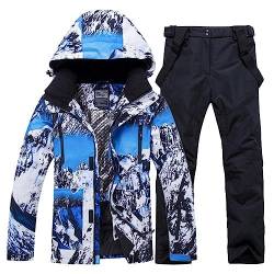 ALSOGO Herren Skianzug Ski Jacke und Hose Set Wasserdichter Schneeanzug Snowboard Jacke Hose Skikleidung Für Männer Black S von ALSOGO