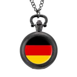 Retro/Vintage Mechanische Taschenuhr,Personalisiertes Streifen-Deutschland-Flaggen-Design,Runde Anhänger-Halskette Für Männer Und Frauen – Geschenk Zum Geburtstag,Jahrestag,Weihnachten,Vatert von ALTCIRNMD