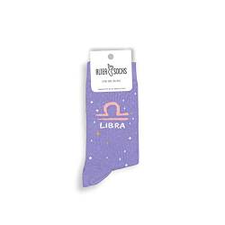 ALTER SOCKS Lustige Socken | Geschenk Waage Sternzeichen | Sternzeichen Socken Damen & Herren | witzige Strümpfe | Größe 36 – 45 (Waage (Libra)) von ALTER SOCKS