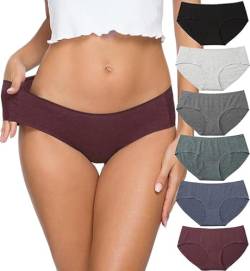 ALTHEANRAY Baumwoll Unterwäsche Damen Seamless Slips Damen Hipster Unterhosen Für Frauen Pantys Damen Mehrpack(EU3028L-B/DG) von ALTHEANRAY