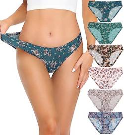 ALTHEANRAY Unterhosen Damen Seamless Slips unterwäsche Frauen Nahtlose Damen-Unterhosen Panties Hipsters für Damen 6er Pack(EU3081S-all Flowers) von ALTHEANRAY