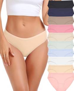 ALTHEANRAY Unterhosen Damen Unterwäsche Frauen Slip Damen Damenunterwäsche Hipster Pantys 10er Pack（EU7002M-Multi） von ALTHEANRAY