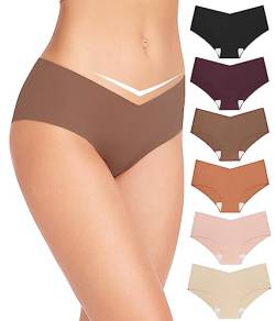 ALTHEANRAY Unterhosen Damen Unterwäsche Seamless Slips Damenunterwäsche Nahtlose V-Schnitt Hipster Unterwäsche Frauen 6er Pack（EU833L-NewColor） von ALTHEANRAY