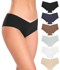 ALTHEANRAY Unterhosen Damen Unterwäsche Seamless Slips Damenunterwäsche Nahtlose V-Schnitt Hipster Unterwäsche Frauen 6er Pack（EU833M-Color12） von ALTHEANRAY