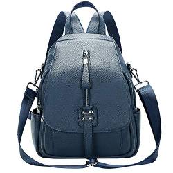 ALTOSY Echtes Leder Rucksack Geldbörse für Frauen Wandelbare Umhängetasche mit Schnalle Klappe Blau von ALTOSY