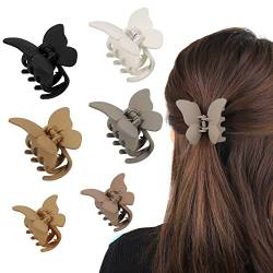 ALTcompluser 6 Stück Schmetterling Haarklammer Haarspange Rutschfeste Hair Claw Clips Matte Haar Klammern für Frauen Mädchen Damen Dickes Haar (4 Große +2 Klein) von ALTcompluser