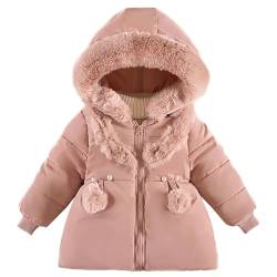 ALUCIC Mädchen Baby Winterjacke Steppjacke Kinder Fleece Warmer Herbst Winter Mäntel Kapuzemantel Baumwollmantel (Rosa, 104-110) von ALUCIC