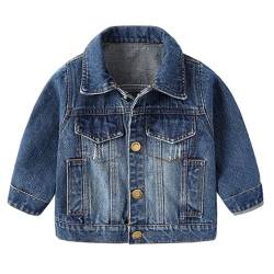 Kleinkinder Mädchen Jungen Jeansjacke Mantel Baby Langarm Denim Tops Kleidung Frühling Herbst Casual Outwear Blau 104-110 von ALUCIC