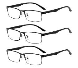 ALWAYSUV 3er-Pack Blaulichtblockierende Computerbrille Transparente Linse Schwarz Vollformat-Leseglas 2.0 von ALWAYSUV