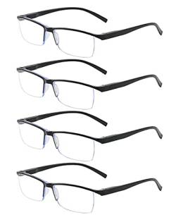 ALWAYSUV 4er Pack Klassische Lesebrille für Männer Computer Blaulicht blockierende Anti-Blend-Augenbelastung LightWeight Reader-Brille für Männer 3.50 von ALWAYSUV