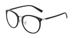ALWAYSUV Retro Mode Vintage Print runden Metall Vollrahmen klare Linsen Brille für Frauen/Männer von ALWAYSUV