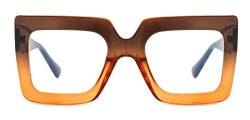 ALWAYSUV Übergroße Blaulichtbrille für Frauen, Anti-Ermüdungsbrille, Kopfschmerzbrille, quadratisch, großer Rahmen von ALWAYSUV