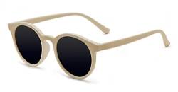 ALWAYSUV Unisex Vintage Polarisierte Linse Runde Shades Retro Nette Frauen Männer Sommer UV 400 Schützen Brillen Off-White von ALWAYSUV