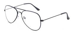 ALWAYSUV klassische Brille Metallgestell Brillenfassung Vintage Brille Dekobrillen (schwarz) von ALWAYSUV