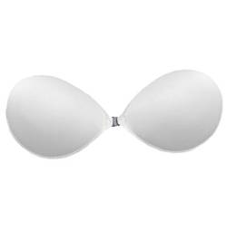 ALZORA Push Up Klebe BH selbstklebend trägerlos bügellos ideal für Rückenfrei Farbwahl, 10456 (B Cup, Weiss) von ALZORA