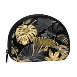 Goldschwarze Tropische Natur, Brieftasche Shell Make-up Tasche Frauen Aufbewahrungstasche Kleine Geldbörse Shell Wechseltasche von ALZVULG