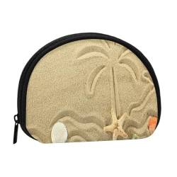 Ozeanstrand und Palmen, Brieftasche Shell Make-up Tasche Frauen Aufbewahrungstasche Kleine Geldbörse Shell Wechseltasche von ALZVULG