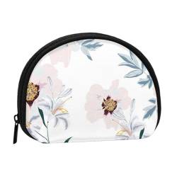 Rosa Pfingstrosenblumen mit Blumenmuster, Brieftasche Shell Make-up Tasche Frauen Aufbewahrungstasche Kleine Geldbörse Shell Wechseltasche von ALZVULG