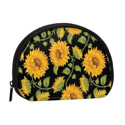 Süße Sonnenblumen, Brieftasche Shell Make-up Tasche Frauen Aufbewahrungstasche Kleine Geldbörse Shell Wechseltasche von ALZVULG
