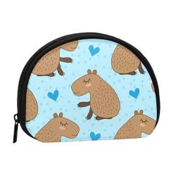 Süßes Capybara, Brieftasche Shell Make-up Tasche Frauen Aufbewahrungstasche Kleine Geldbörse Shell Wechseltasche von ALZVULG