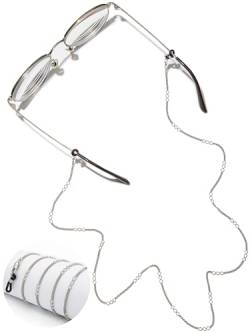 AMAVI® Brillenkette Damen & Brillenband Herren - [Made in Germany] - Langlebige, rostfreie und Hautverträgliche Brillenhalter, wasserfeste Sonnenbrillen Kette (Silber) von AMAVI