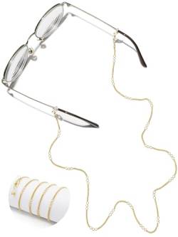 AMAVI® Brillenkette Damen & Brillenband Herren - [Made in Germany] - Langlebige und Hautverträgliche Brillenhalter, wasserfeste Sonnenbrillen Kette (Gold) von AMAVI