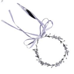 Braut-Haarband, Kristallbänder, Blatt-Vintage-Haarranke, Hochzeit, Braut-Haarschmuck, Tiara-Ornamente, Hochzeitsbänder für Braut, Brautjungfer, Haarteil für Frauen und Mädchen (Silber) von AMAXRcsy