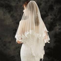 Brautkleid, Hochzeitskleid, Zubehör, Schleier, kurz, doppellagig, mit Haarkamm (D wie abgebildet) von AMAXRcsy