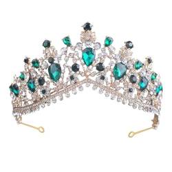 Elegante rosa Kristall-Brautkrone, klassische goldene Tiaras für Frauen, Hochzeit, Haarschmuck, Zubehör, Krone (Farbe: Nr. 4) (Nr. 4 B) von AMAXRcsy