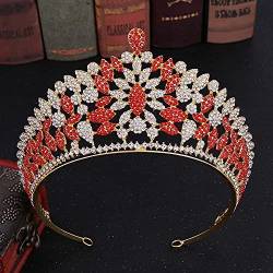 Haarkronen für Frauen, luxuriöse Kristall-Blatt-Braut-Diademe, Kronen, Prinzessin, Strass, Schleier, Tiara, Band, Hochzeit, Haarschmuck, Krone von AMAXRcsy