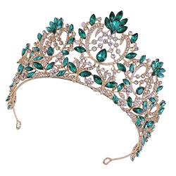 Haarnadel 1 Stück Hochzeit Vintage Intarsien Haar Braut für Legierung Luxuriöse Kronen Frauen Tiara Kleid Rot Stil tragen Festzug Zubehör Edelstein Mädchen Strassband Prinzessin (Farbe: Blau, Größe von AMAXRcsy