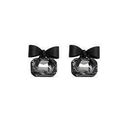 Personalisierte Ohrringe Damen Mode Elegante Ohrringe Schwarze Schleife Quadratischer Glasanhänger Damen Weihnachtsfeier Bankett Ohrringe Schmuck High-End-Ohrringe von AMAXRcsy