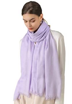 AMAYJUELONG Damen Schultertuch Große Winter Warme Schal Scarf Stola für Frauen Deckenschal mit Fransen 100 * 195 cm/Lila von AMAYJUELONG