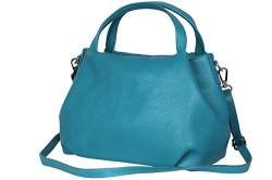 AmbraModa Damen handtasche Henkeltasche Schultertasche aus Echtleder GL023 (Aquamarin) von AMBRA Moda