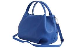 AmbraModa Damen handtasche Henkeltasche Schultertasche aus Echtleder GL023 (Blau) von AMBRA Moda